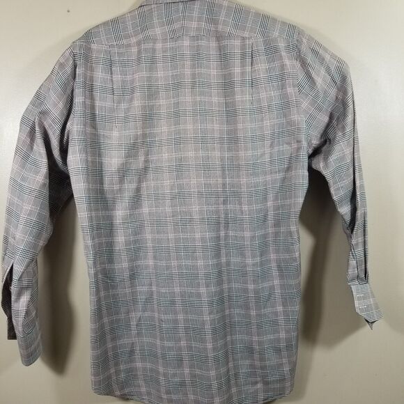 Peter Millar Shirt Men Medium Button Up Houndstooth Check Long Sleeve Cotton - Picture 9 of 11